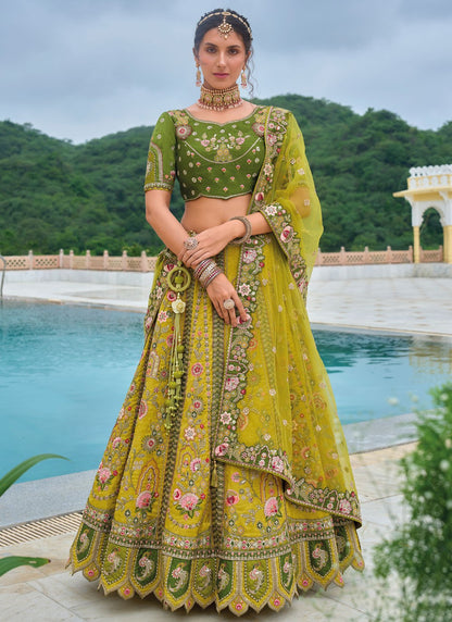 Embroidered Silk A - Line Lehenga - L2813