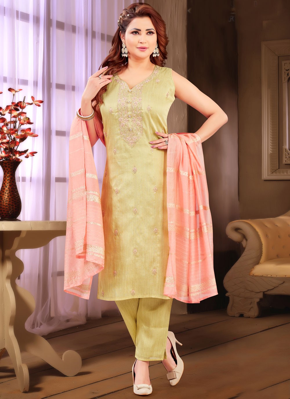 Silk Salwar Suit - T4116