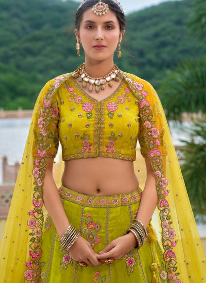 Embroidered Silk A - Line Lehenga - L2813
