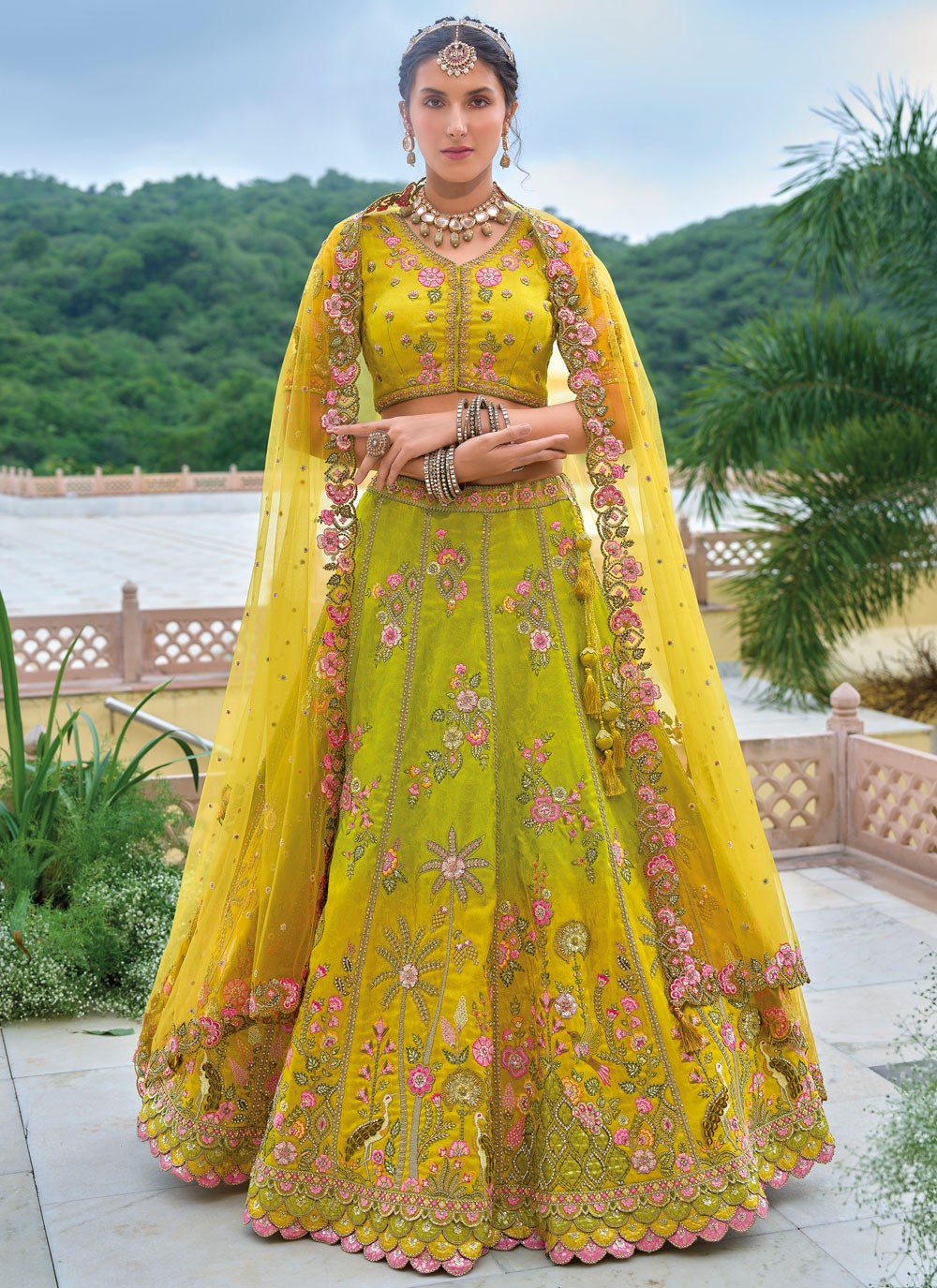 Embroidered Silk A - Line Lehenga - L2813