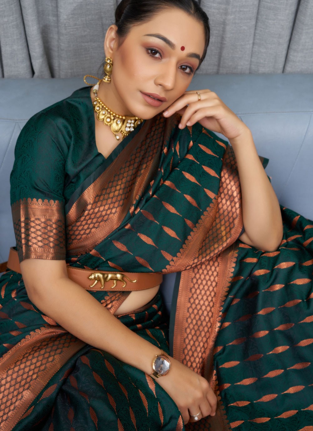 Traditional Jacquard Work Silk Saree - S2820