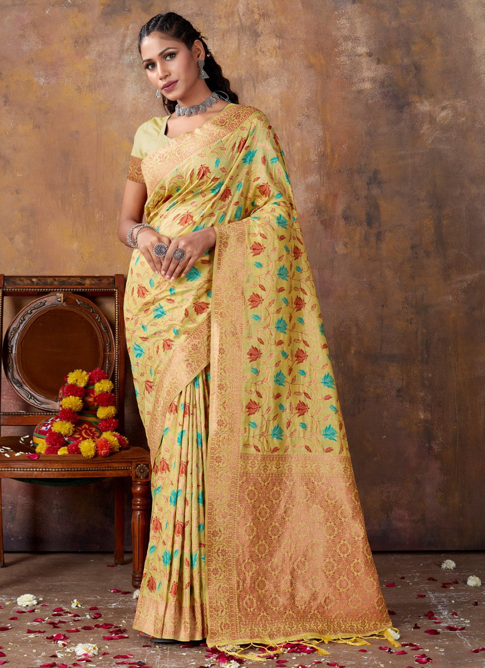 Traditional Fancy Work Banarasi Silk Saree - S2979
