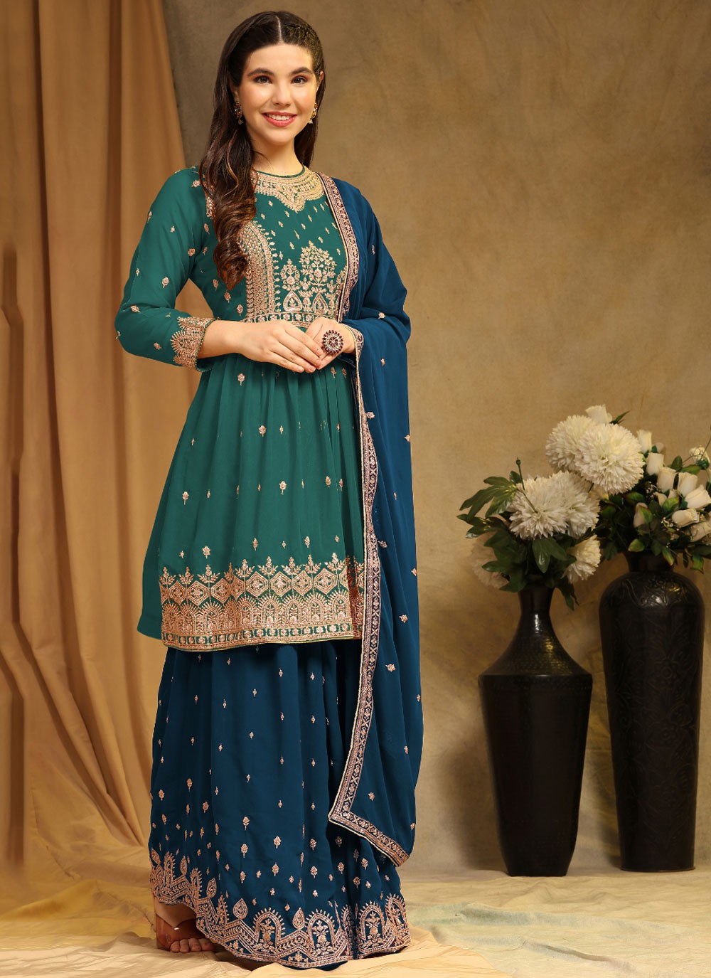 Faux Georgette Salwar Suit - T1608