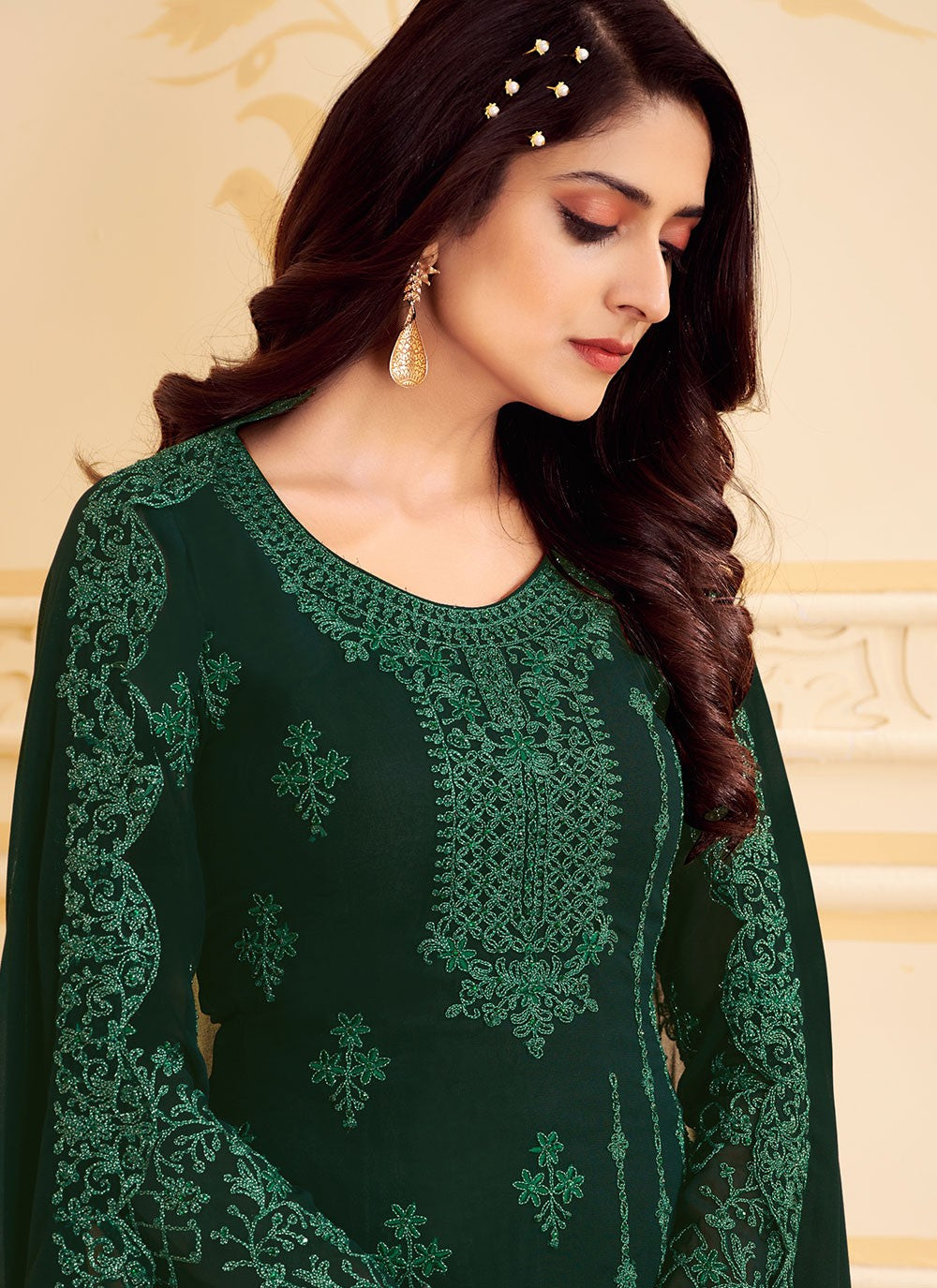 Faux Georgette Straight Suit - T935