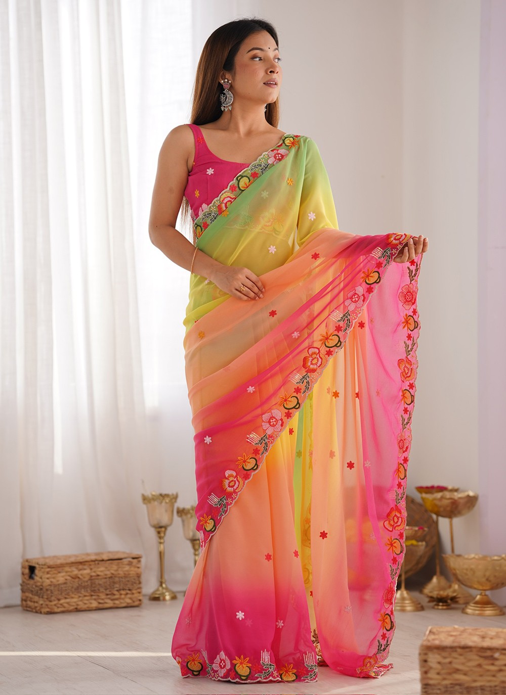 Embroidered Georgette Archive Contemporary Saree S15209