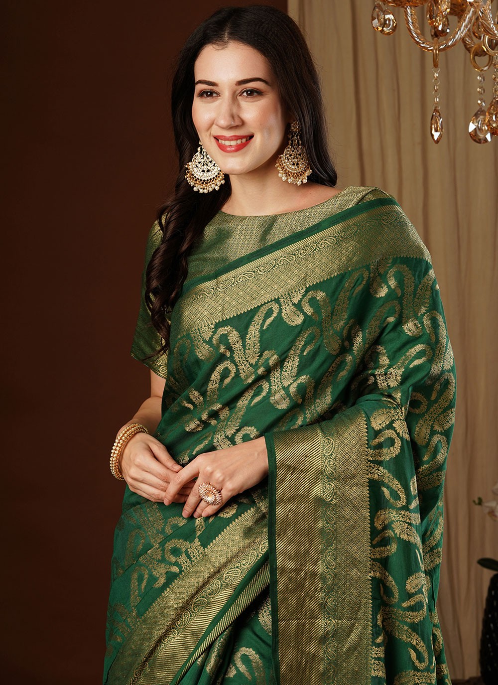 Contemporary Weaving Zari Viscose Saree - S8235