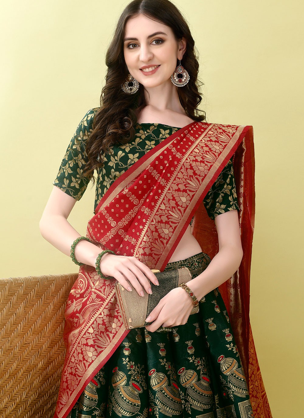 Jacquard Work Jacquard Silk A - Line Lehenga - L2168