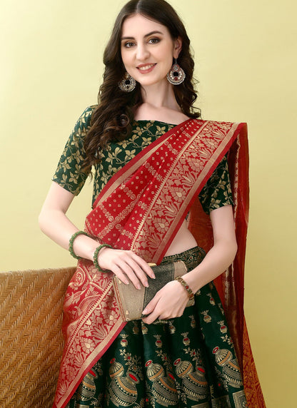 Jacquard Work Jacquard Silk A - Line Lehenga - L2168