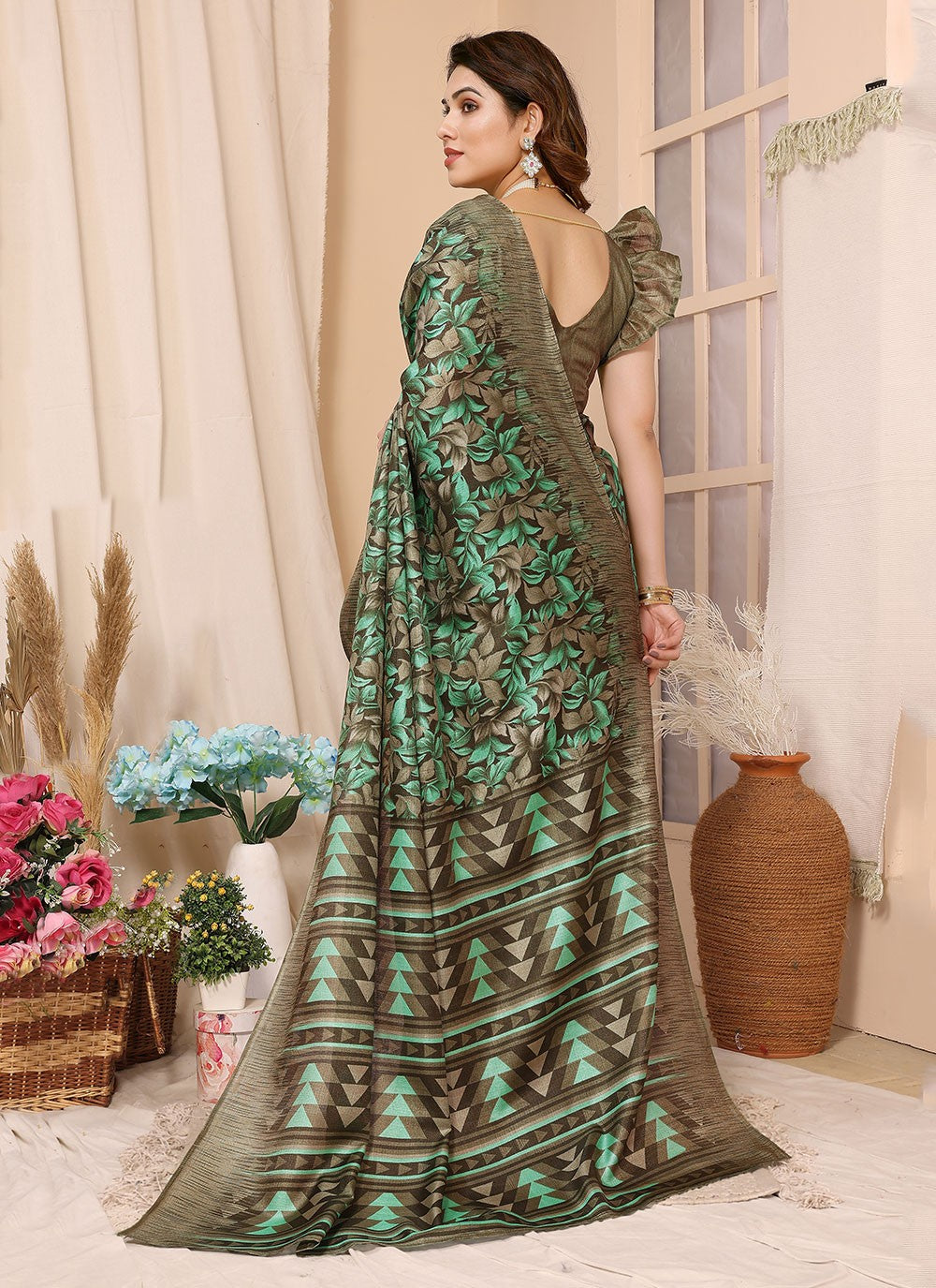 Classic Stones Chiffon Satin Saree - S5886