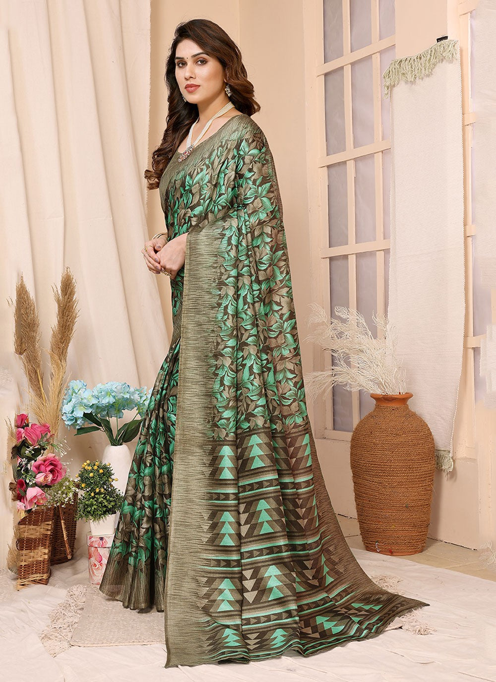 Classic Stones Chiffon Satin Saree - S5886