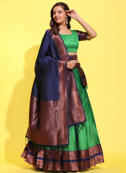 Woven Silk A - Line Lehenga - L2491