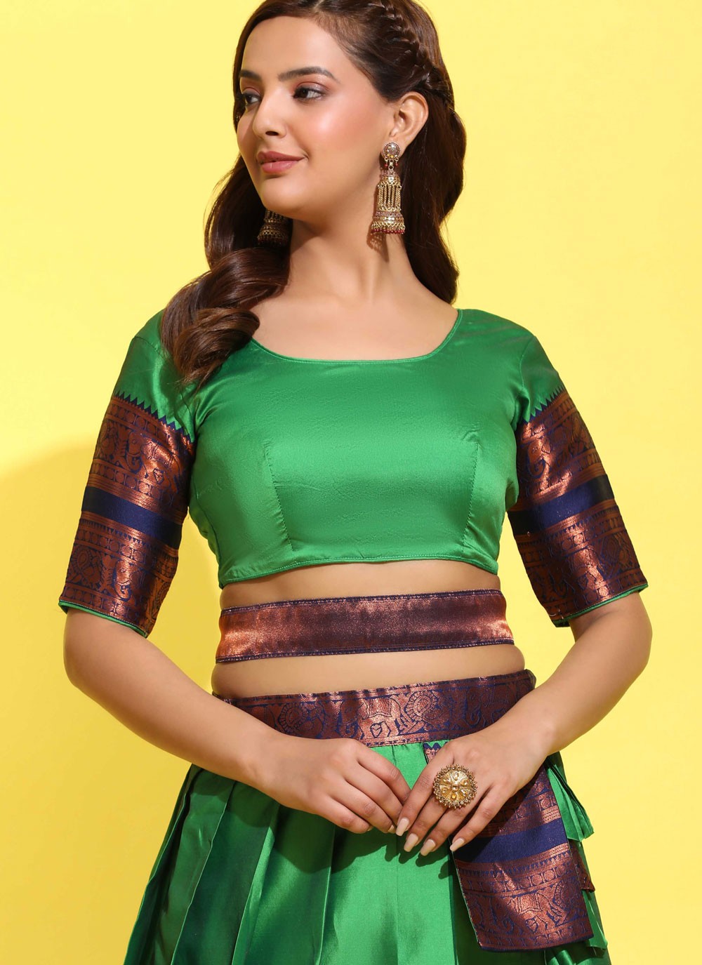 Woven Silk A - Line Lehenga - L2491