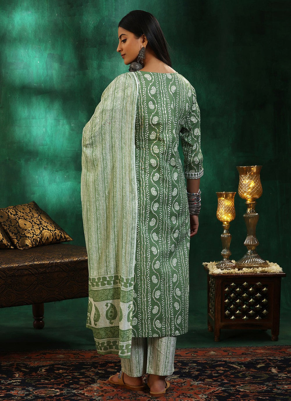 Archive Printed 316529 Green T6753