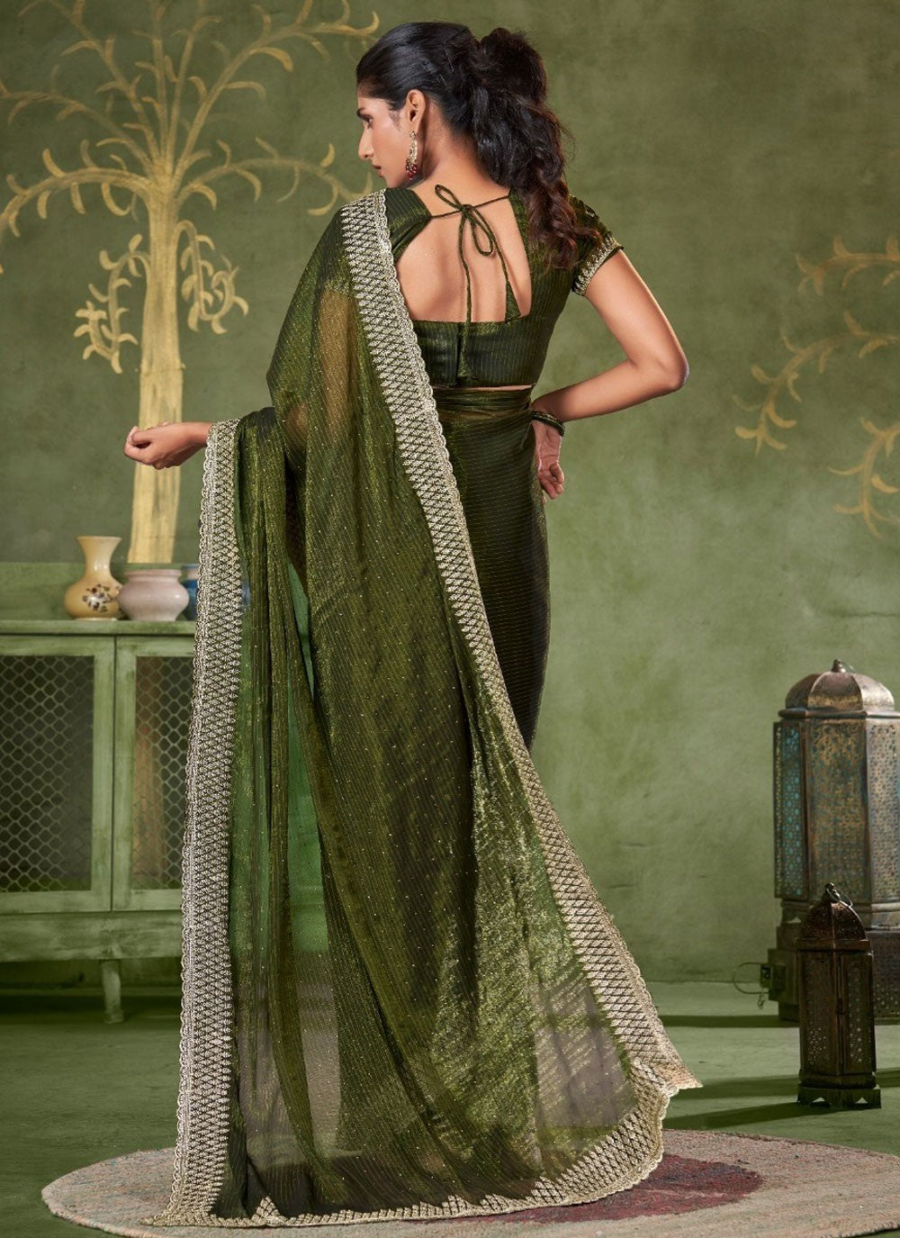 Classic Embroidered Shimmer Saree - S7380