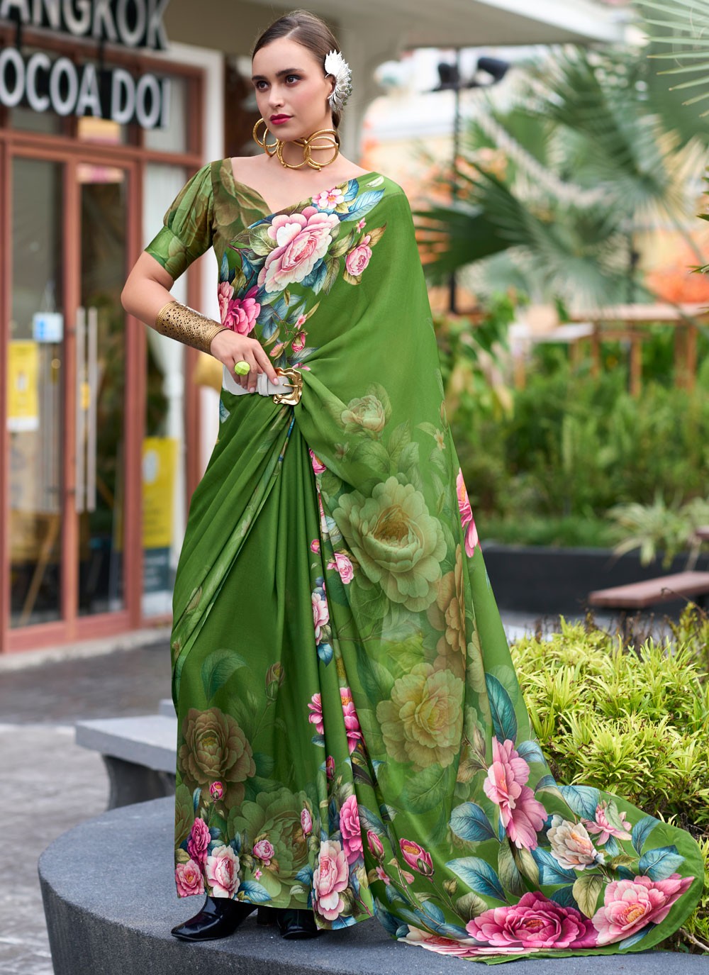 Classic Printed Georgette Saree - S8824