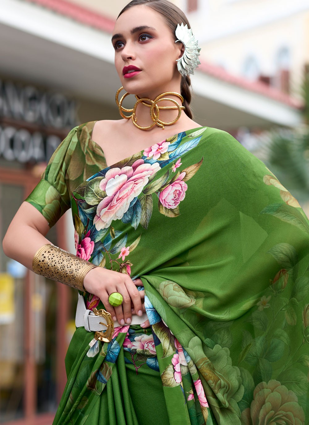 Classic Printed Georgette Saree - S8824