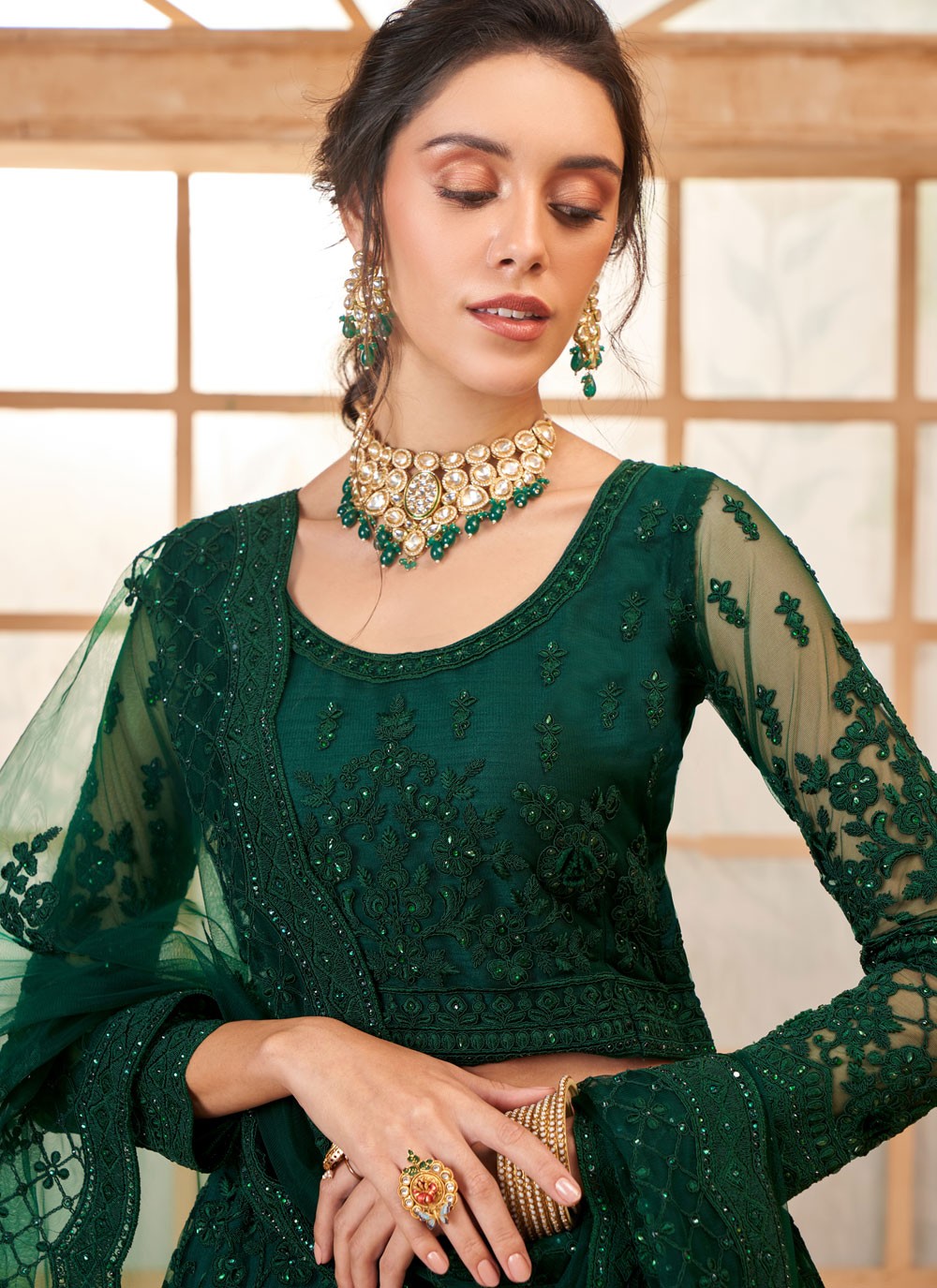 Cord Net A - Line Lehenga - L2728