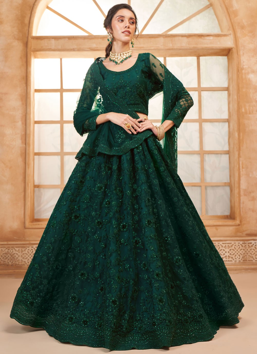 Cord Net A - Line Lehenga - L2728