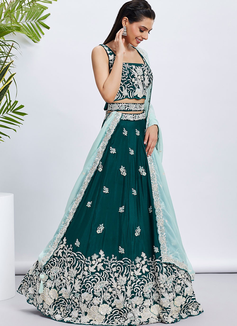 Embroidered Georgette A - Line Lehenga - L2065