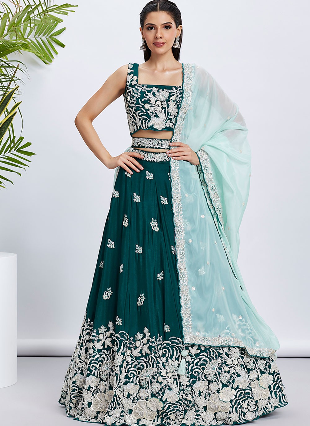 Embroidered Georgette A - Line Lehenga - L2065