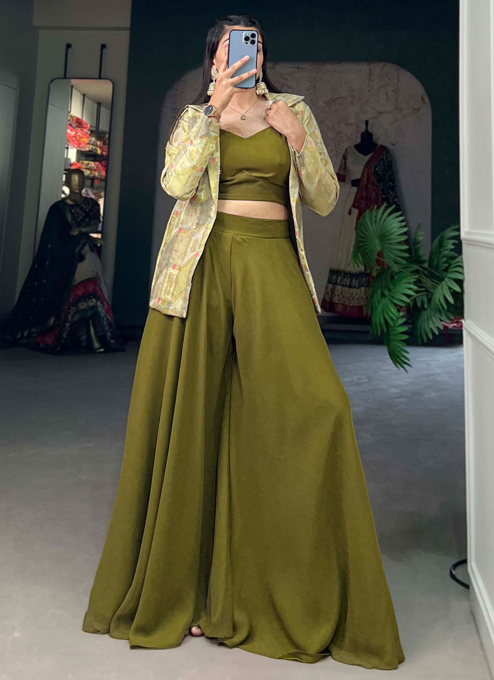 Georgette Jacket Style Suit - T2397