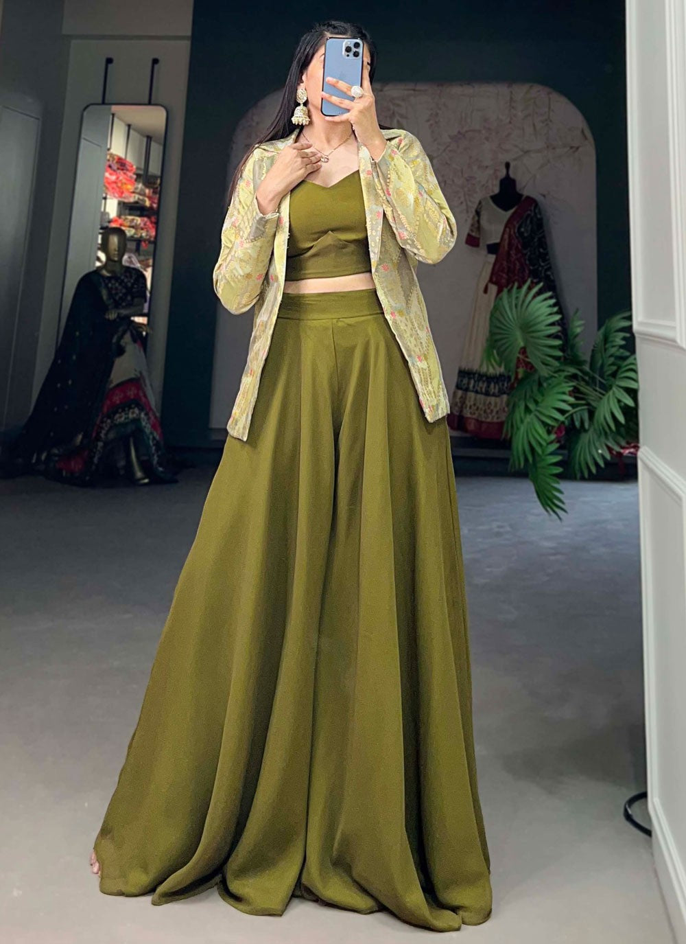 Georgette Jacket Style Suit - T2397