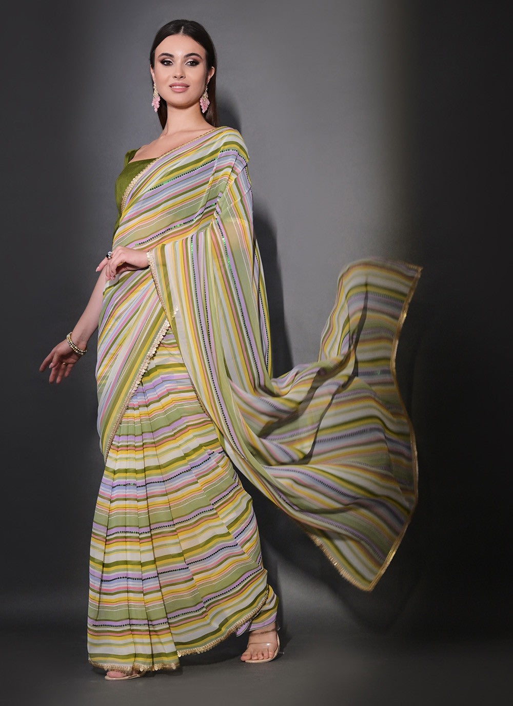 Classic Sequins Georgette Saree - S7194