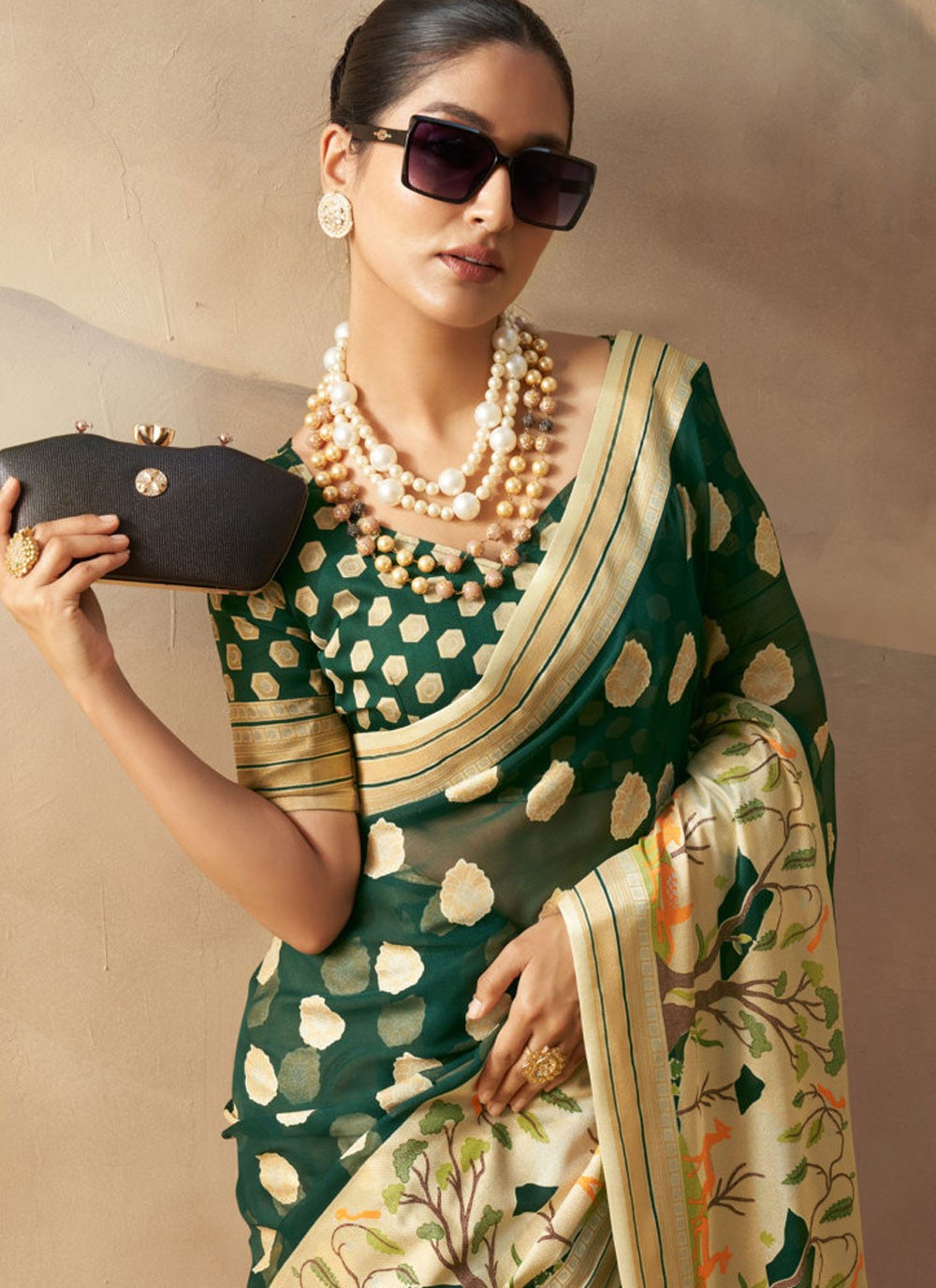 Weaving Zari Georgette Saree - S12169