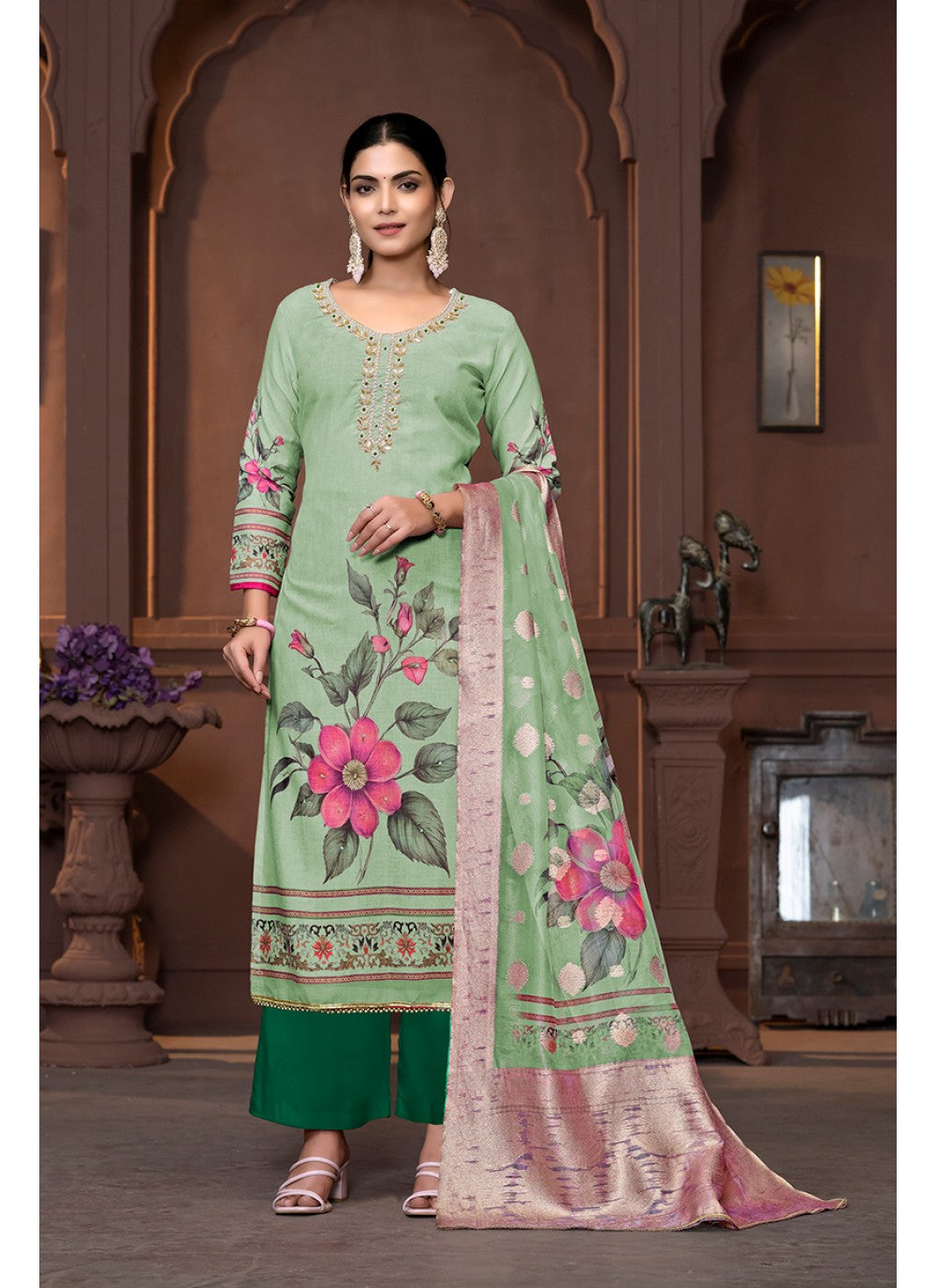 Cotton Palazzo Suit - T3437