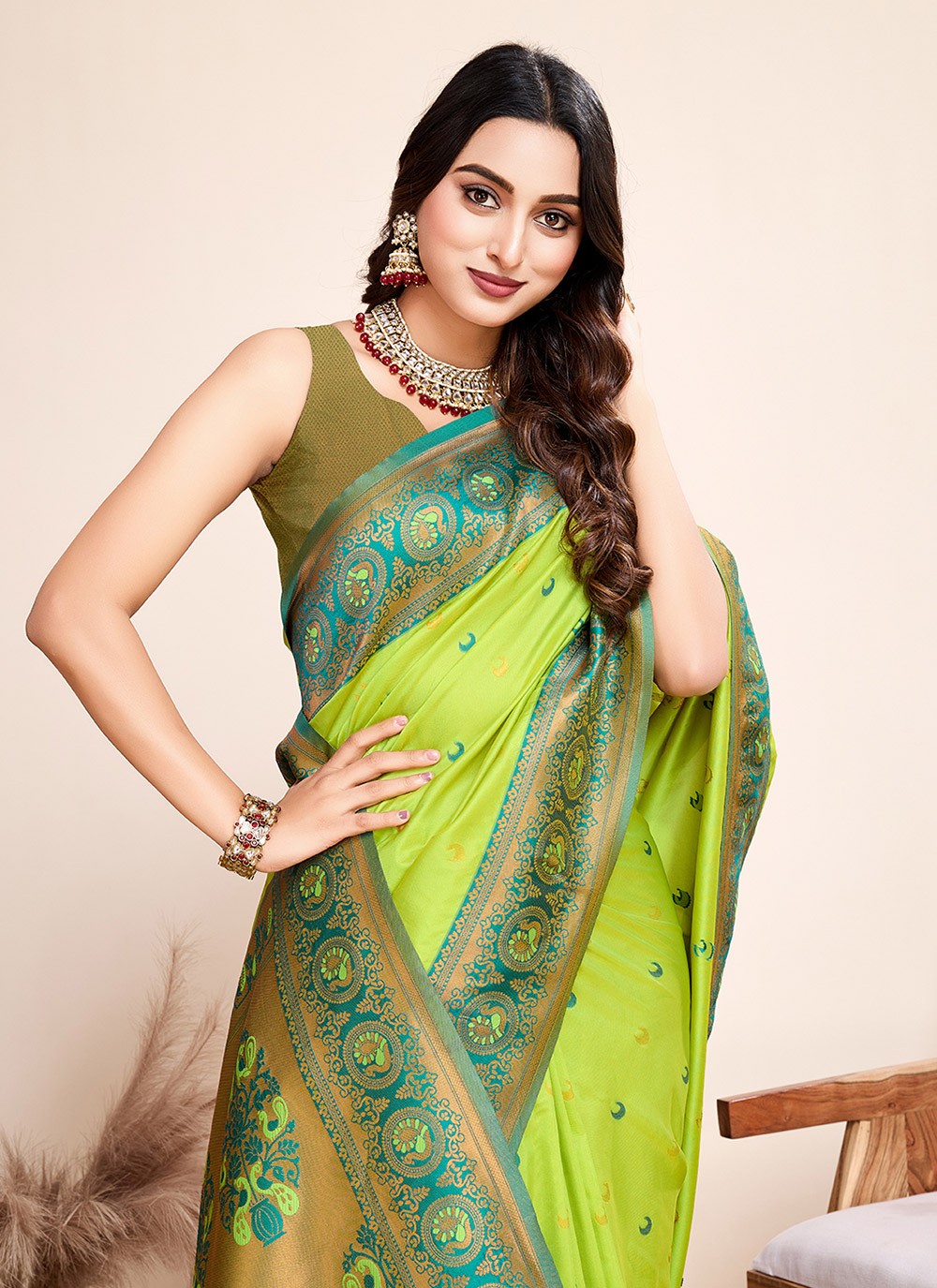 Woven Jacquard Silk Saree - S12314