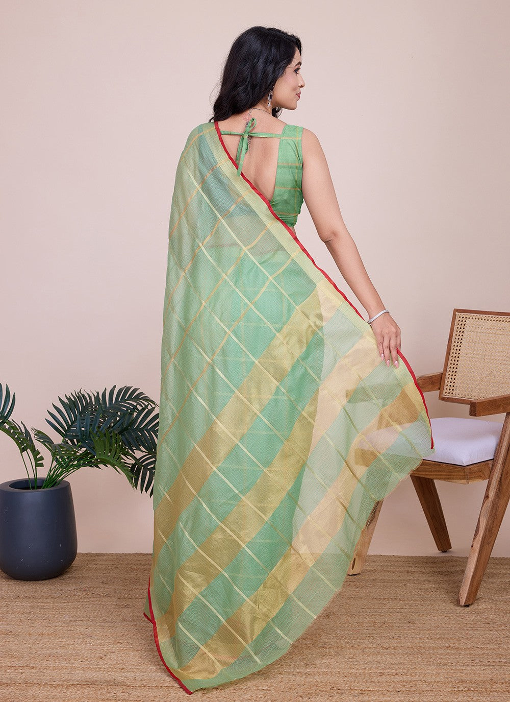 Classic Weaving Zari Kota Doriya Saree - S7921