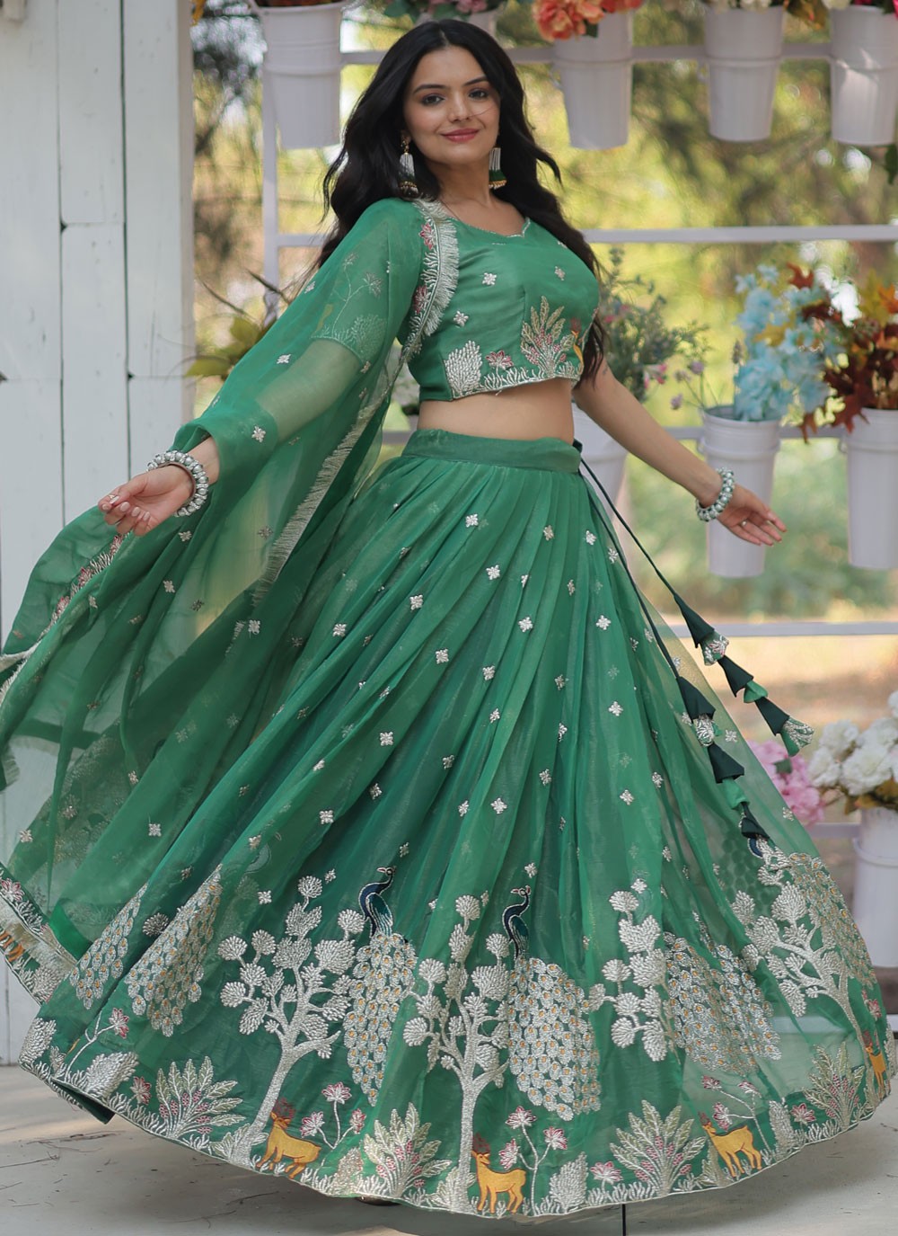 Machine Embroidery Fancy Fabric Bollywood Style - L2394