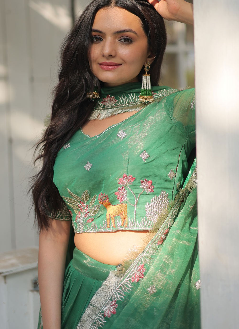 Machine Embroidery Fancy Fabric Bollywood Style - L2394