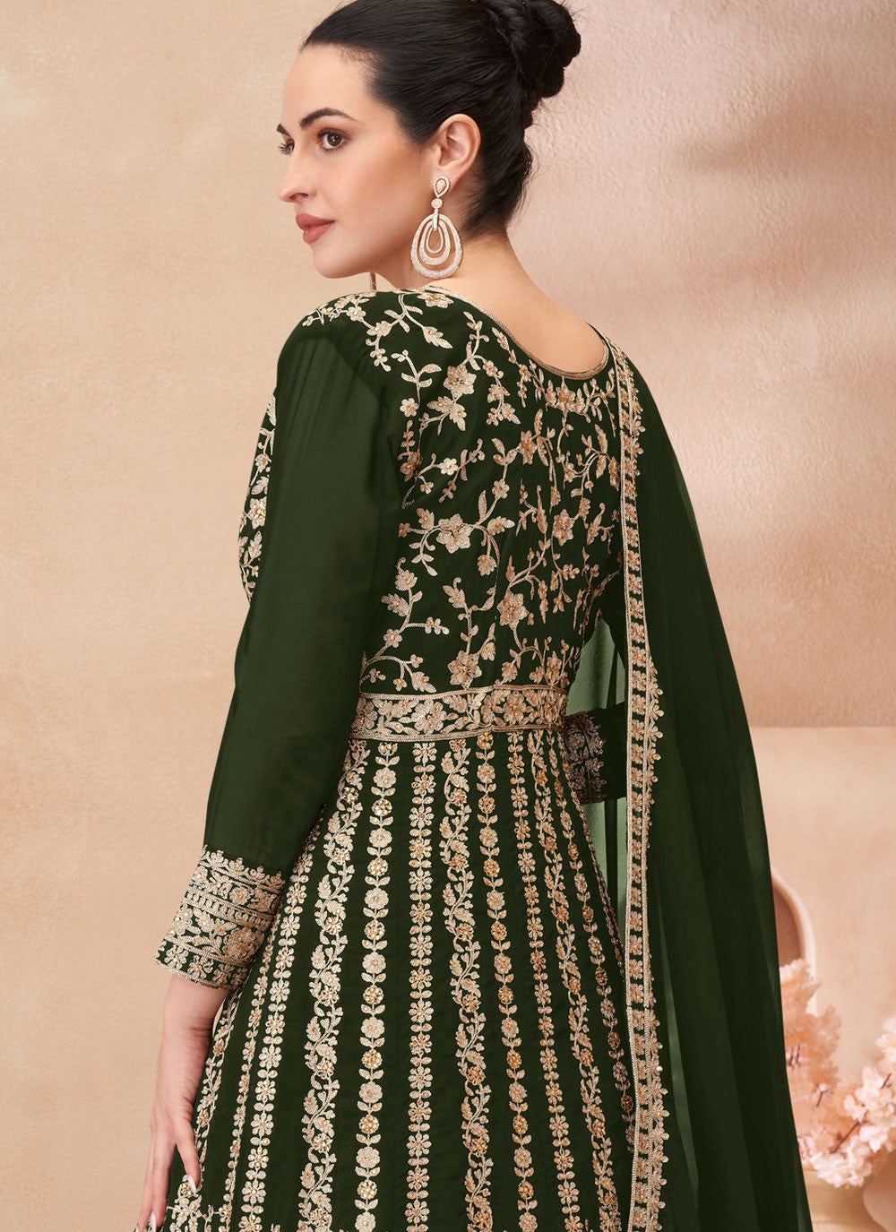 Embroidered Georgette Green Lehenga Choli L3455