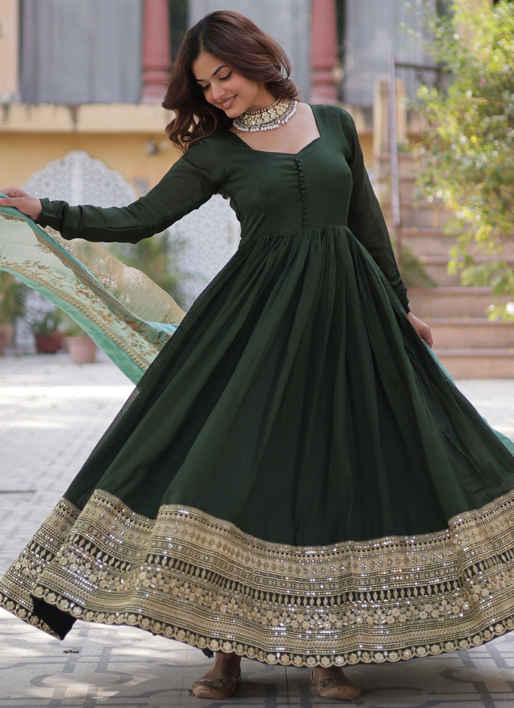 slim fit dress slacks Aria Long Sleeveless Dress/Gown; Green Shimmer M main image 1