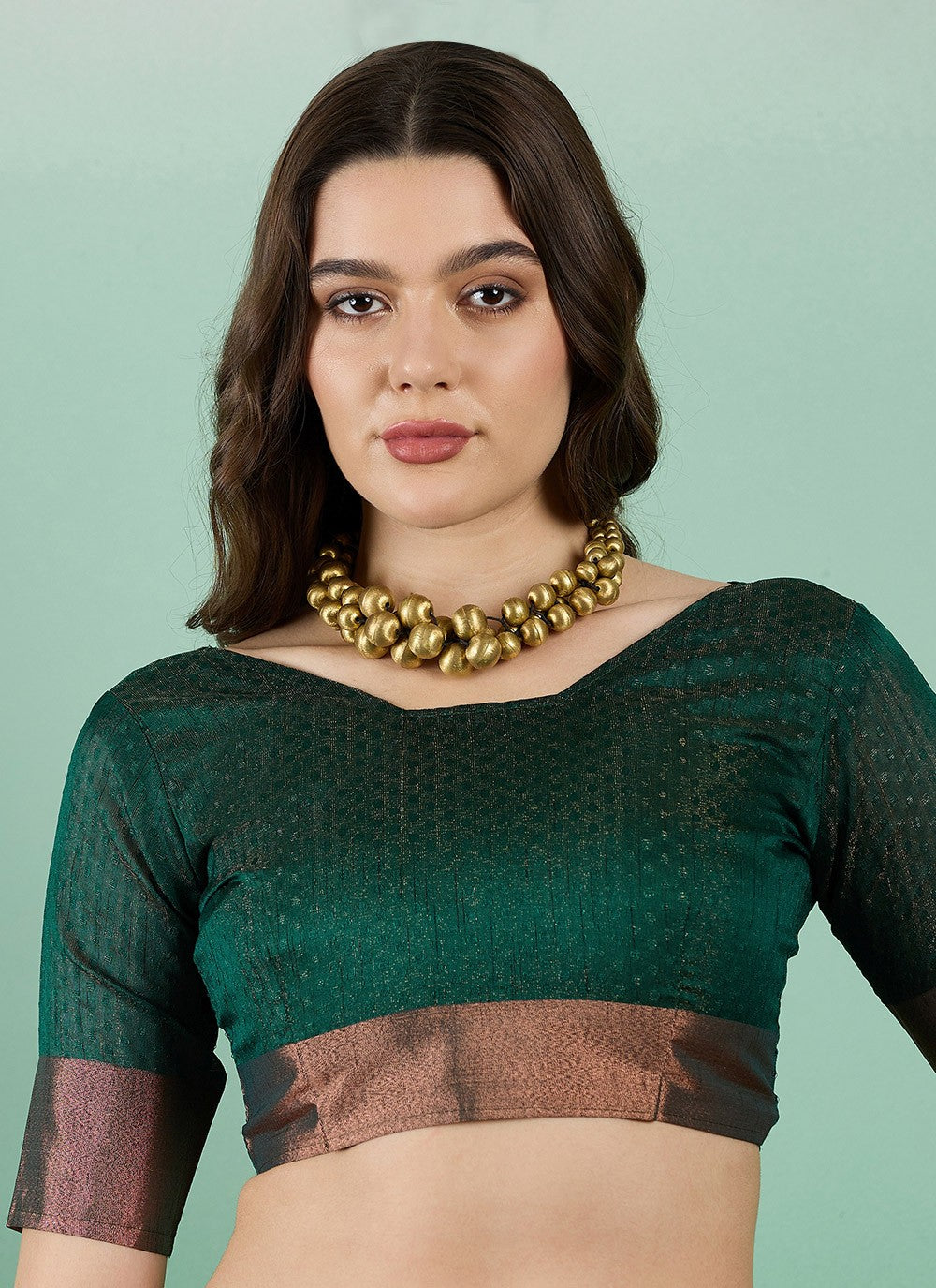 Casual Woven Khadi, Organza Saree - S7198