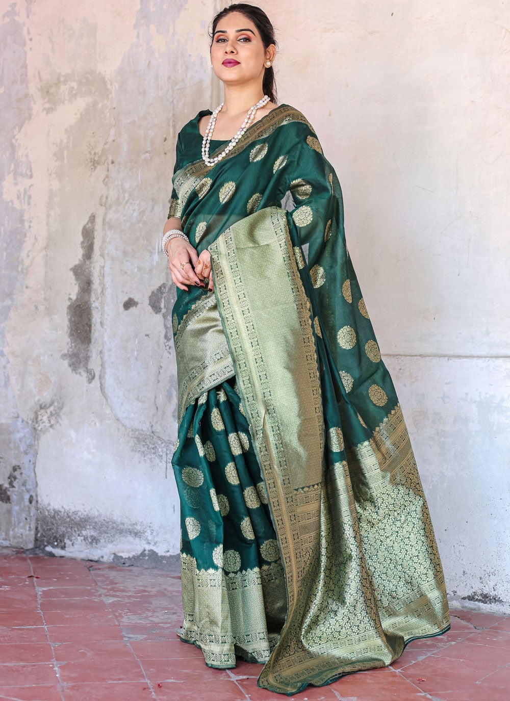 Classic Woven Chanderi Silk Saree - S7288