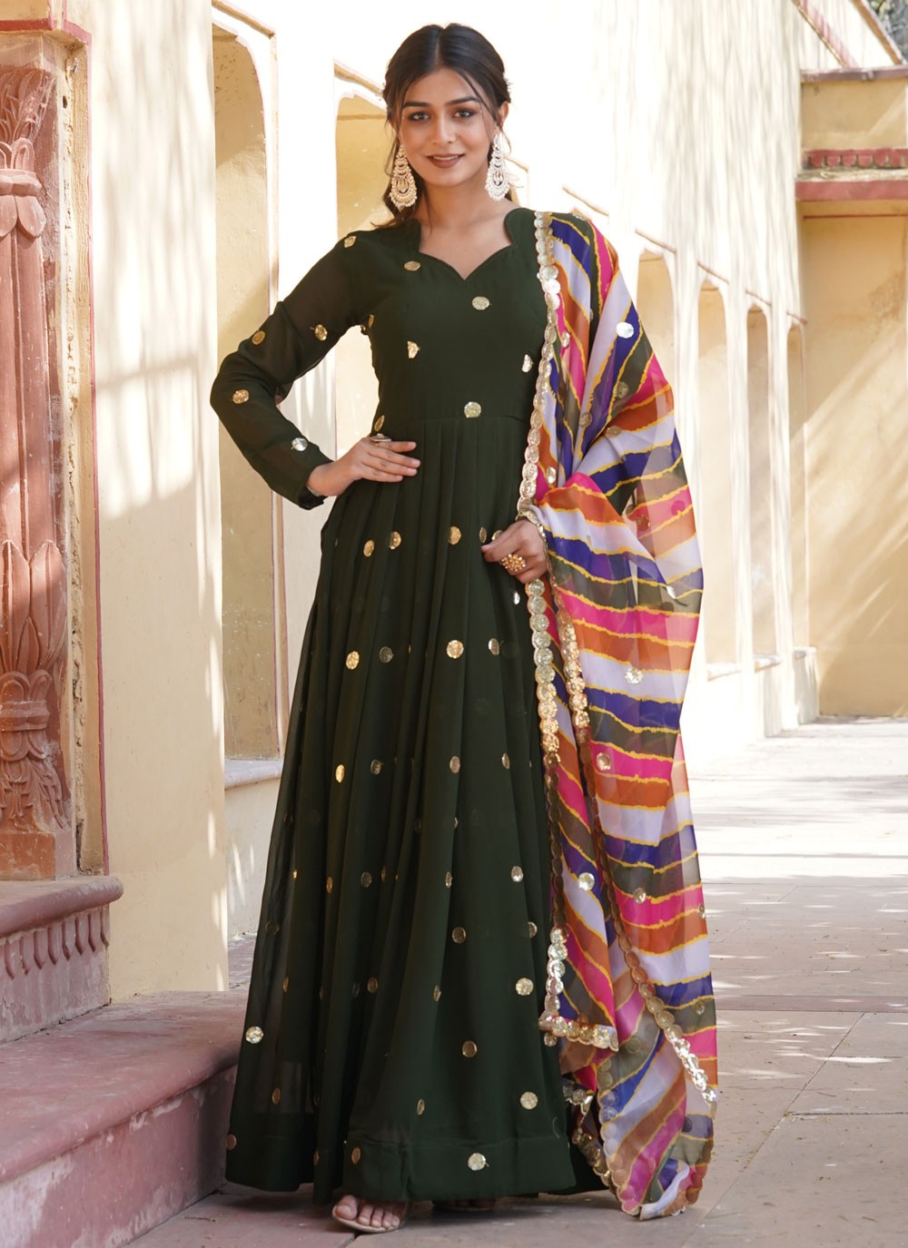 Faux Georgette Gown - G1386