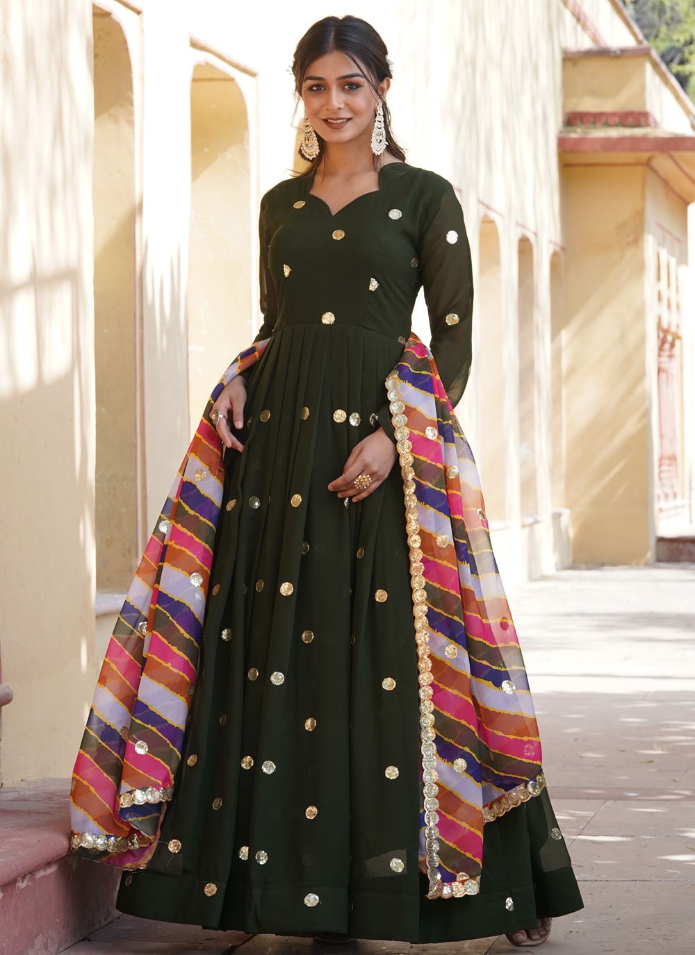 Faux Georgette Gown - G1386