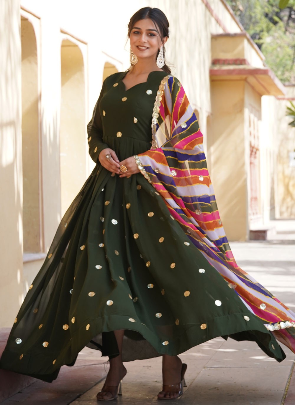 Faux Georgette Gown - G1386