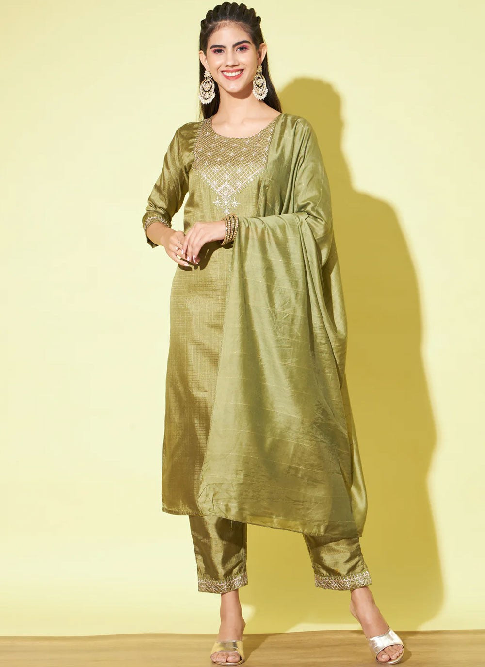 Silk Blend Pant Style Suit - T1600