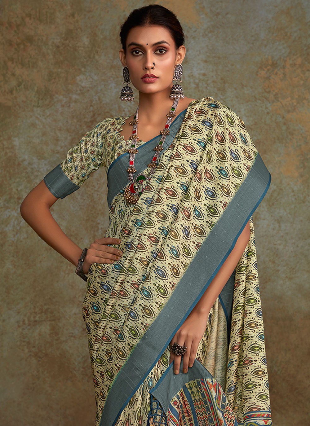 Classic Printed Handloom Silk Saree - S6674