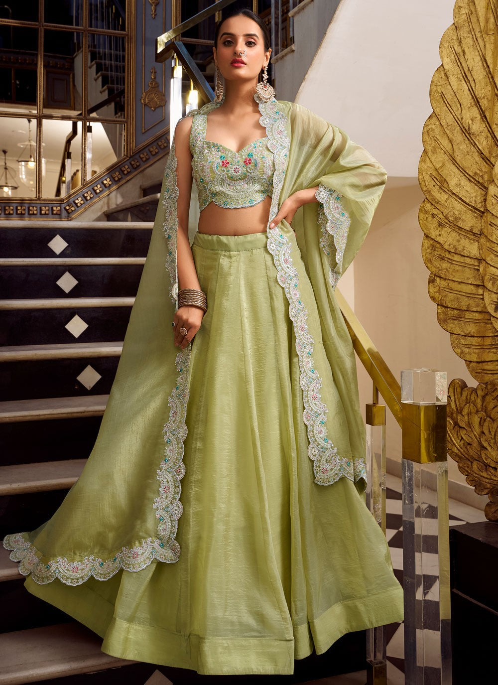 Crush Ceremonial, Festival, Mehandi & Sangeet A - Line Lehenga L3648