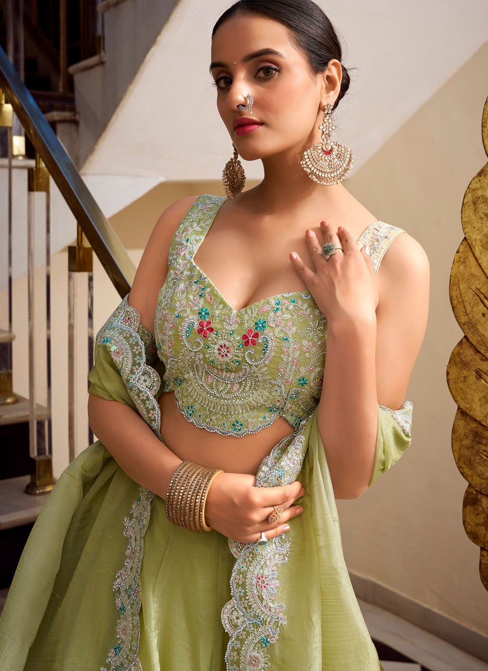 Crush Ceremonial, Festival, Mehandi & Sangeet A - Line Lehenga L3648