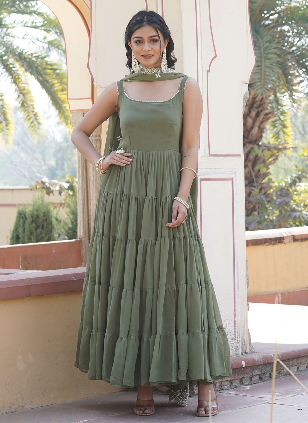 Faux Georgette Gown - G1345