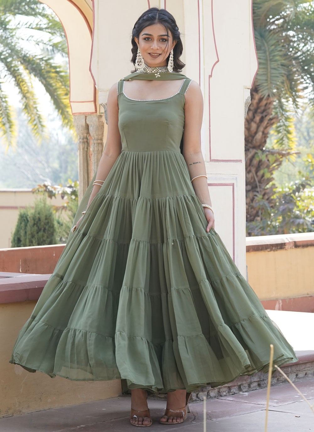 Faux Georgette Gown - G1345
