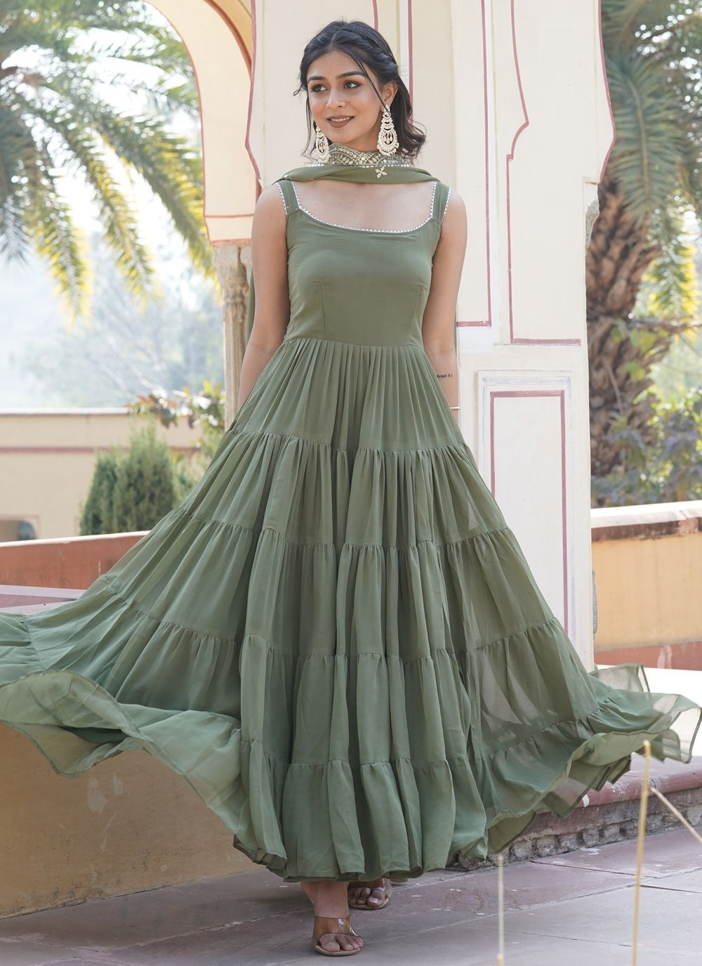 Faux Georgette Gown - G1345