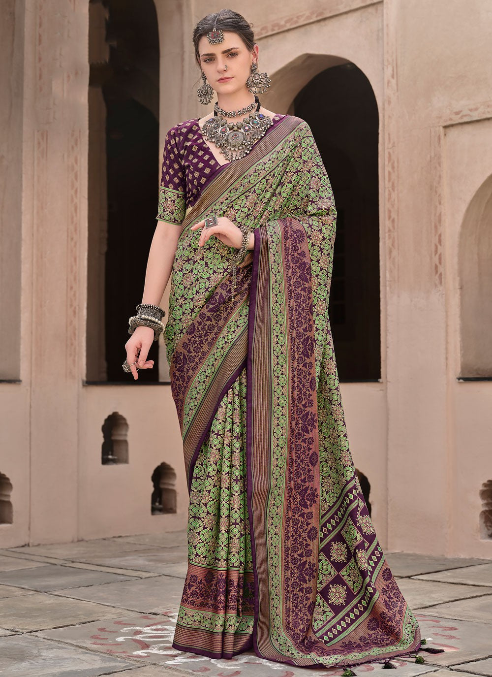 Classic Printed Silk Saree - S8623