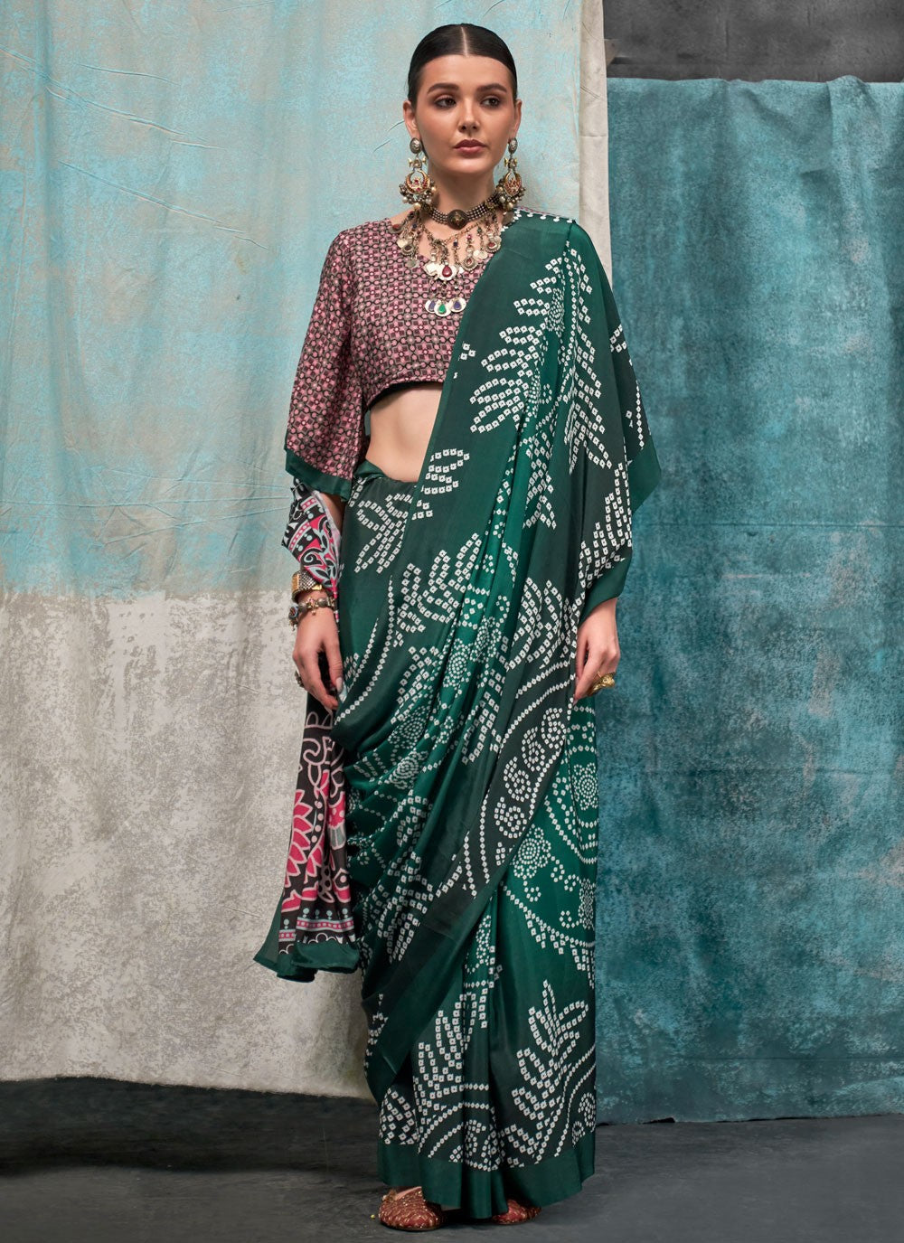 Classic Printed Crepe Silk Saree - S6461