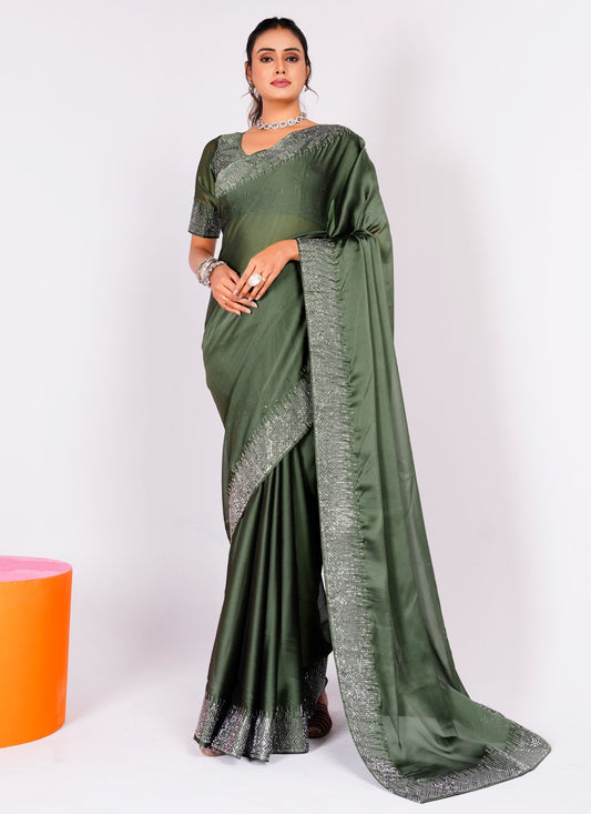 Trendy Swarovski Rangoli Saree - S5617